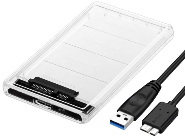 Карман для 2.5, HDD/SSD жесткого диска USB 3.0-SATA III. Прозрачный корпус - 3/3