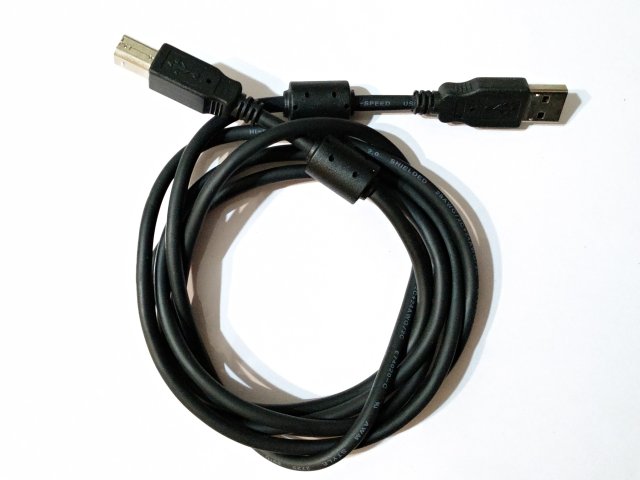 USB кабель AM - BM для принтера, МФУ, сканера и т.п, черный - 1/2