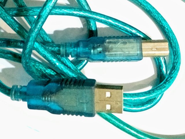 USB кабель AM - BM для принтера, МФУ, сканера и т.п, бирюзовый - 2/2