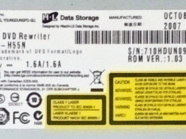 Дисковод IDE DVD+/-RW LG GSA-H55N - 3/3