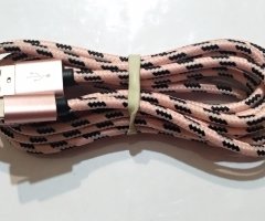 Кабель Apple Lightning to USB (2 м), плетеный, розовый - 1