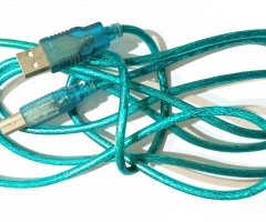 USB кабель AM - BM для принтера, МФУ, сканера и т.п, бирюзовый - 1