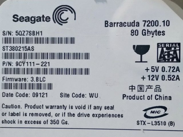 Плата контроллера ST380215AS Seagate 80ГБ 3.5 SATAII - 1/1
