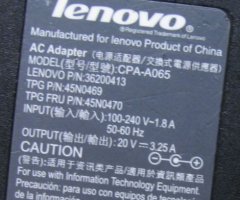 Блок питания Lenovo CPA-A065 - 20V 3.25A - 2