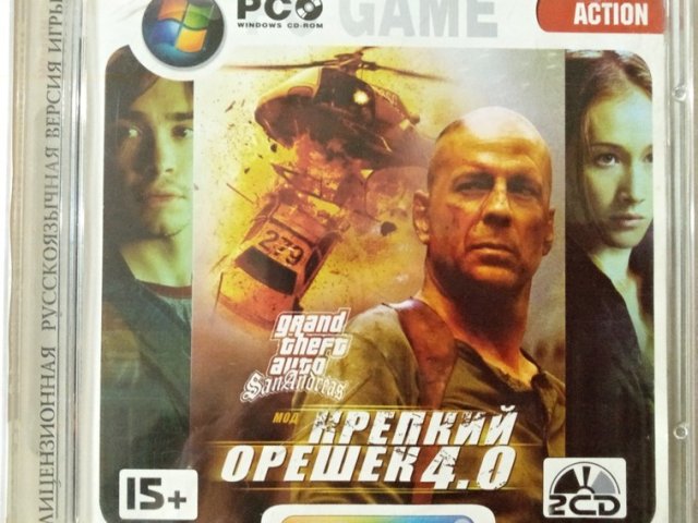 Игровой диск GTA Grand Theft Auto. San Andreas - мод Крепкий Орешек 4 - 1/1