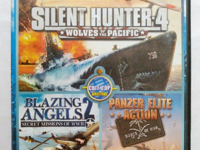 Игровой диск Sillent Hunter 4, Blazing Angels 2, Panzer Elite. Свит войны - 1/2