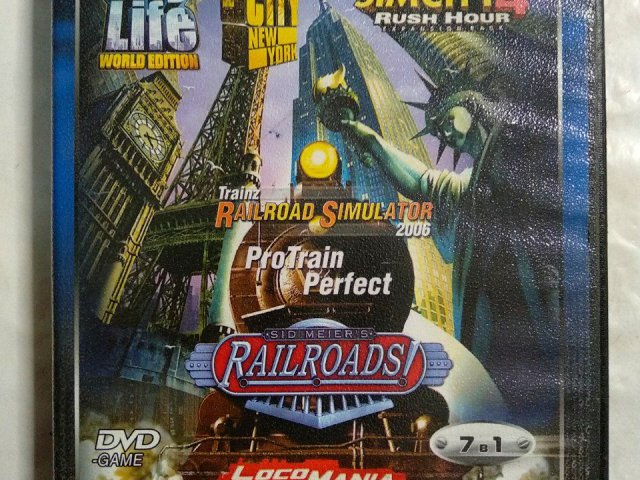 Игровой диск City Life, Sim City 4, RailRoads, Loco Mania. Города и поезда 7в1, 120 грн. &mdash; 1/2