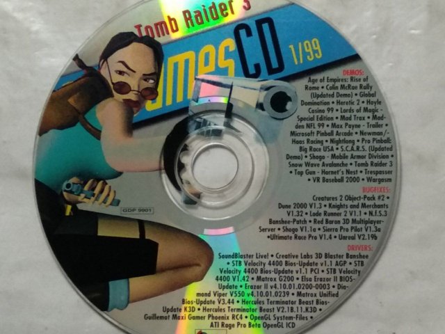 Tomb Raider 3. Игровой диск с демоверсиями, патчами и драйверами 1/99, 50 грн. &mdash; 1/1